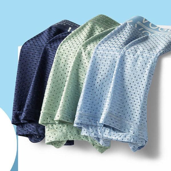3 PCS Ice Silk Mesh Vogue Men Boxers