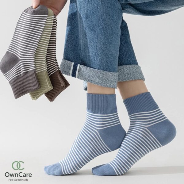China 3 Pair Striped Combed Cotton Socks