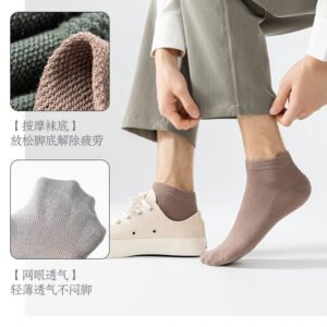 China-5 Pair Breathable-Men’s-Cotton-Short-Socks (13)